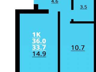 Продам 1 комнатную квартиру рассрочка свежий ремонт фото 3 Краснодар