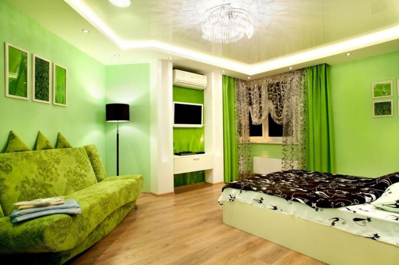 Фото евроремонта 1 комнатной квартиры зеленый. Семашко 8 посуточно.