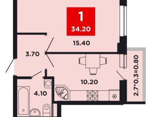 Продается 1 комн. квартира красивый фото 4 Краснодар