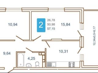 Продаю 2 комнатную квартиру фото 2 Краснодар