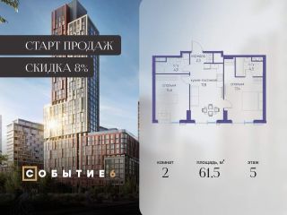 Продается двухкомнатная квартира фото Москва