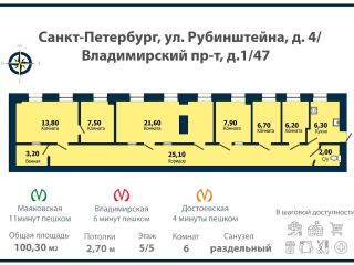 Продам шестикомнатную квартиру фото 3 Санкт-Петербург