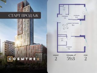 Продается двухкомнатная квартира фото Москва