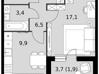 Продается 1 комнатная квартира фото 2 Видное
