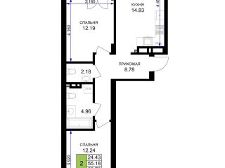 Продается 2 комн. квартира рассрочка фото Гурьевск