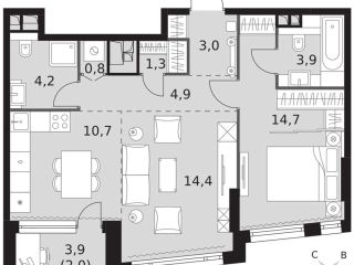 Продам 2 комнатную квартиру фото 2 Москва